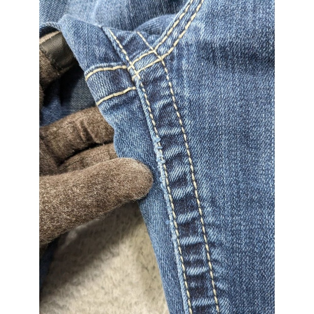Ariat Jeans Womens 28 Turquoise Whipstitch Boot Flap Pockets Western Blue - Picture 12 of 16